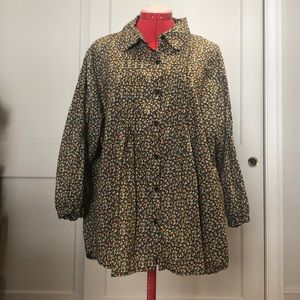 Citicraze Floral 3/4 Sleeve Button Down Size 2X